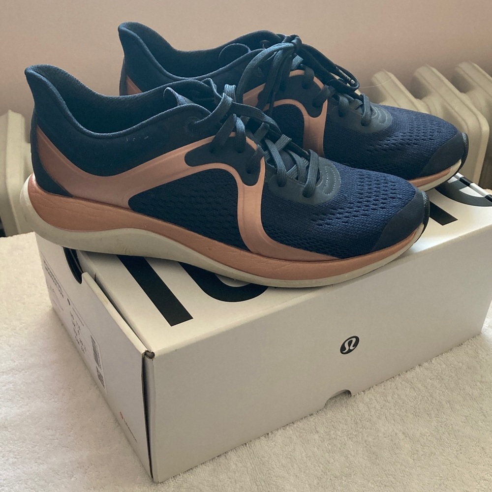 lululemon athletica Navy and Peach Athletic Shoes